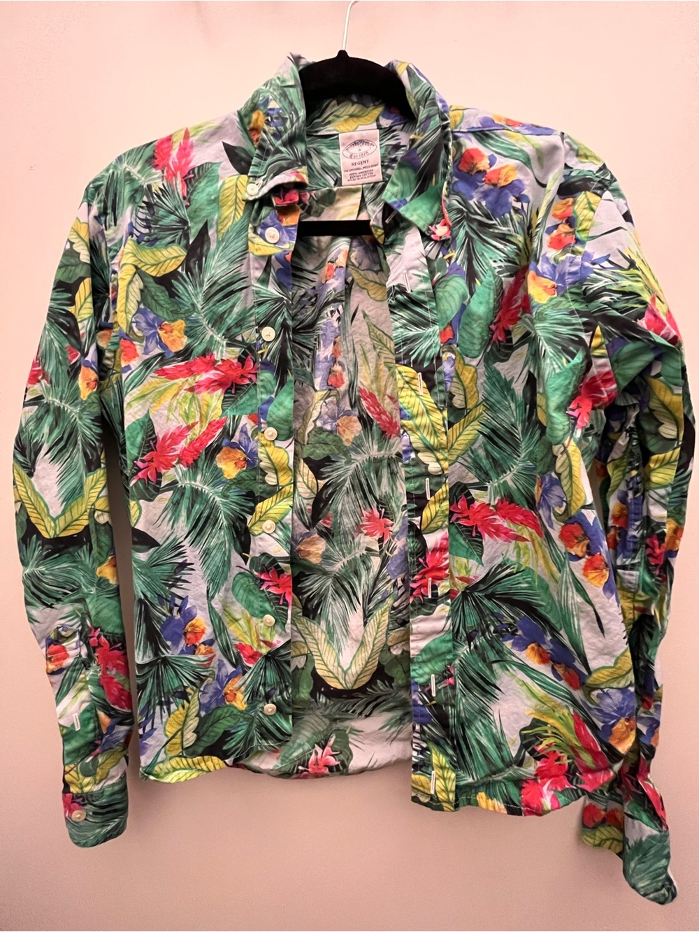 Tropical Print Button Up - Green Multi